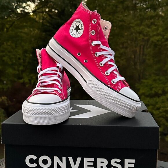 NEW Converse Womens Pink Chuck Taylor All Star Platform High Casual Sneaker Sz 9 - Picture 1 of 8